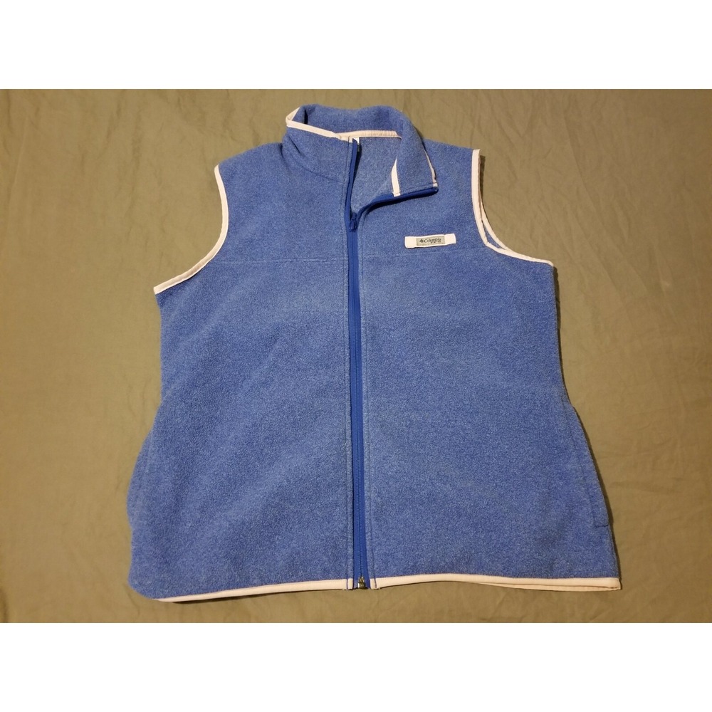 Womens Columbia Sportswear Full Zip Vest L Large Blue Athletic Outdoor Hiking